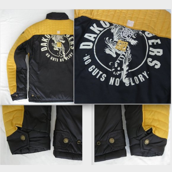 RINGSPUN 'Dakota Tigers No Guts No Glory' Jacket - L Gold/Blk/Wht (SUPER RARE!!) - Picture 12 of 15
